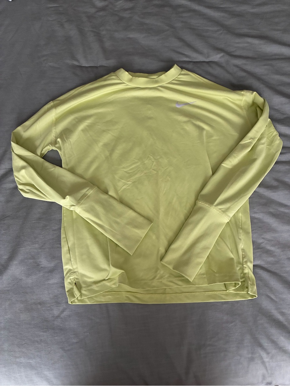 Nike Running Women's Scoop Crew Pullover in Neon Yellow